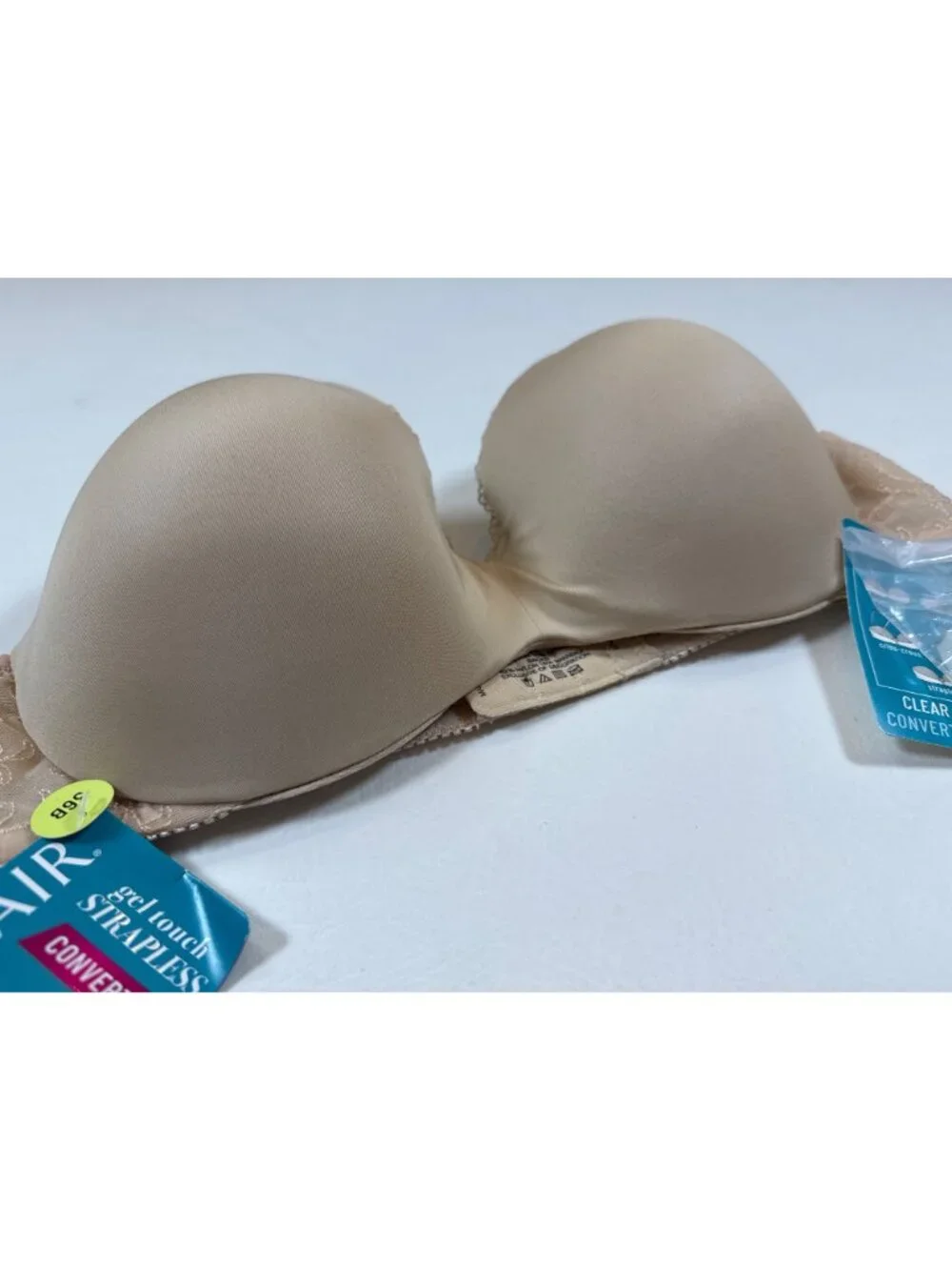 NWT Vanity Fair Convertible Strapless Gel Touch Push-Up Bra 36B Beige (M695)